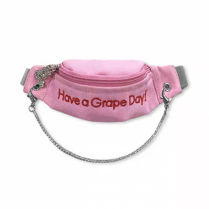 Grape｜Slogan Chain Wristlet Bag 3 Colors