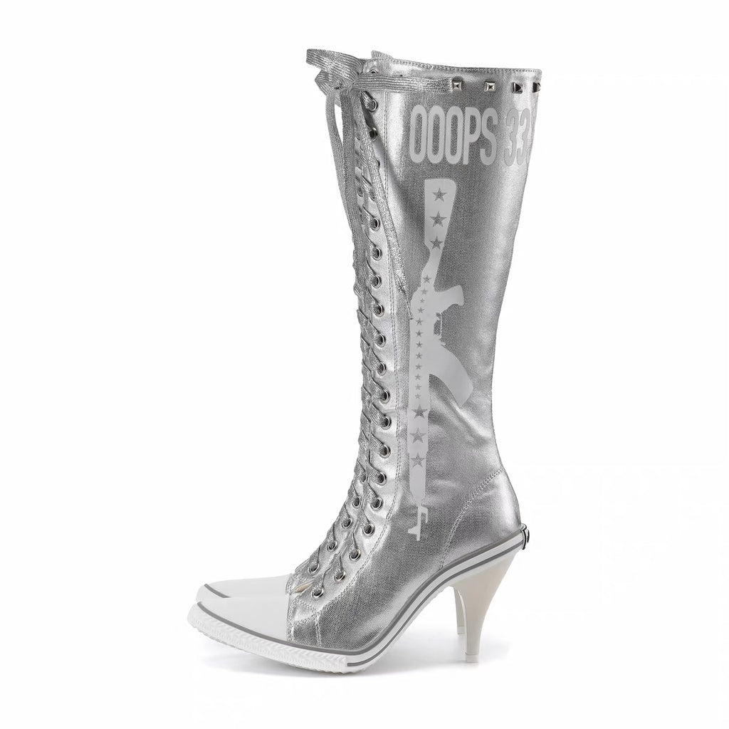 Ooops333｜Studded High-Heel Boots