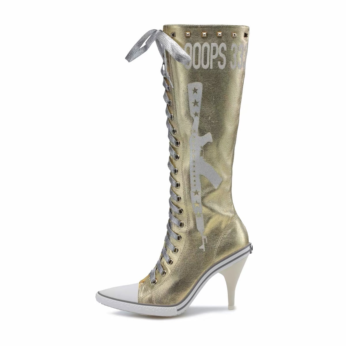 Ooops333｜Studded High-Heel Boots