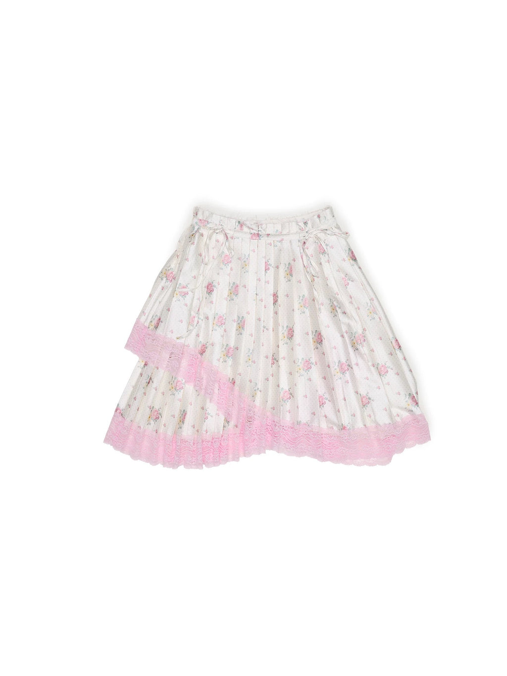 1JINNSTUDIO｜Satin Lace Drawstring Skirt