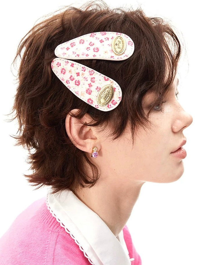 NARCII｜Teardrop Floral Leather Hair Clip