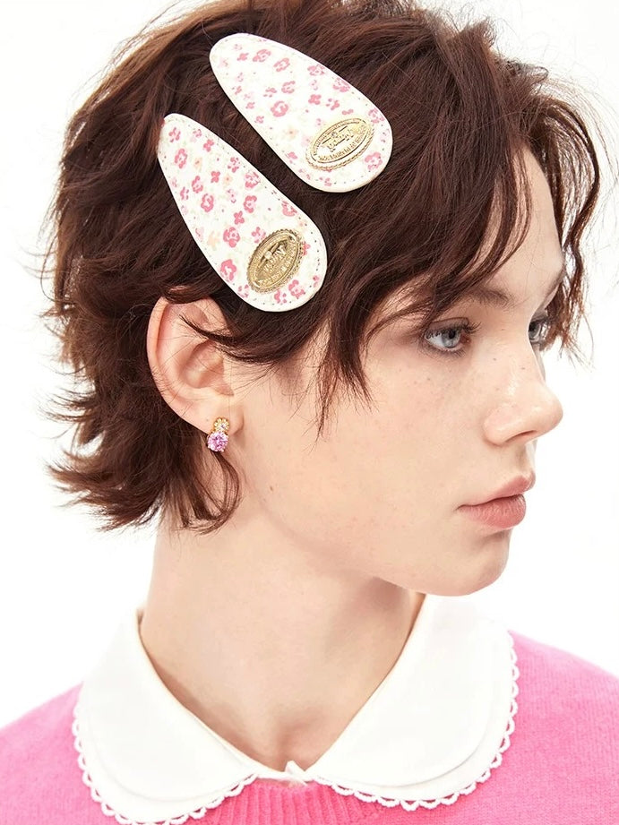 NARCII｜Teardrop Floral Leather Hair Clip