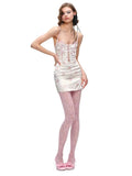1JINNSTUDIO｜Satin Lace Color-Block Skirt