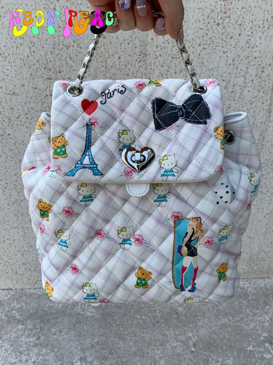 NeonPeachOffice｜Kitty Tweed Backpack