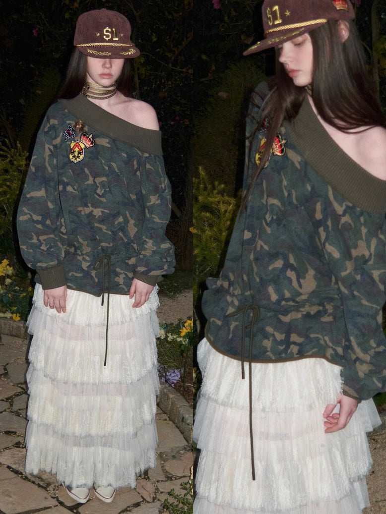 1JINNSTUDIO｜Camo Drawstring Hoodie