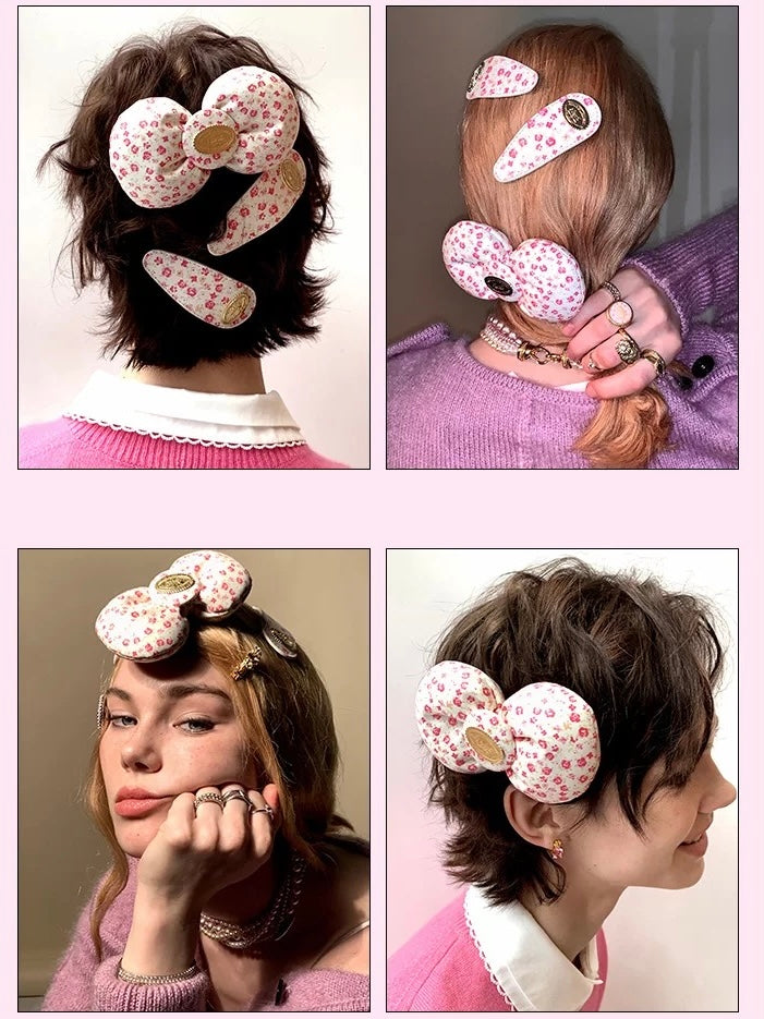 NARCII｜Floral Leather Bow Hair Clip