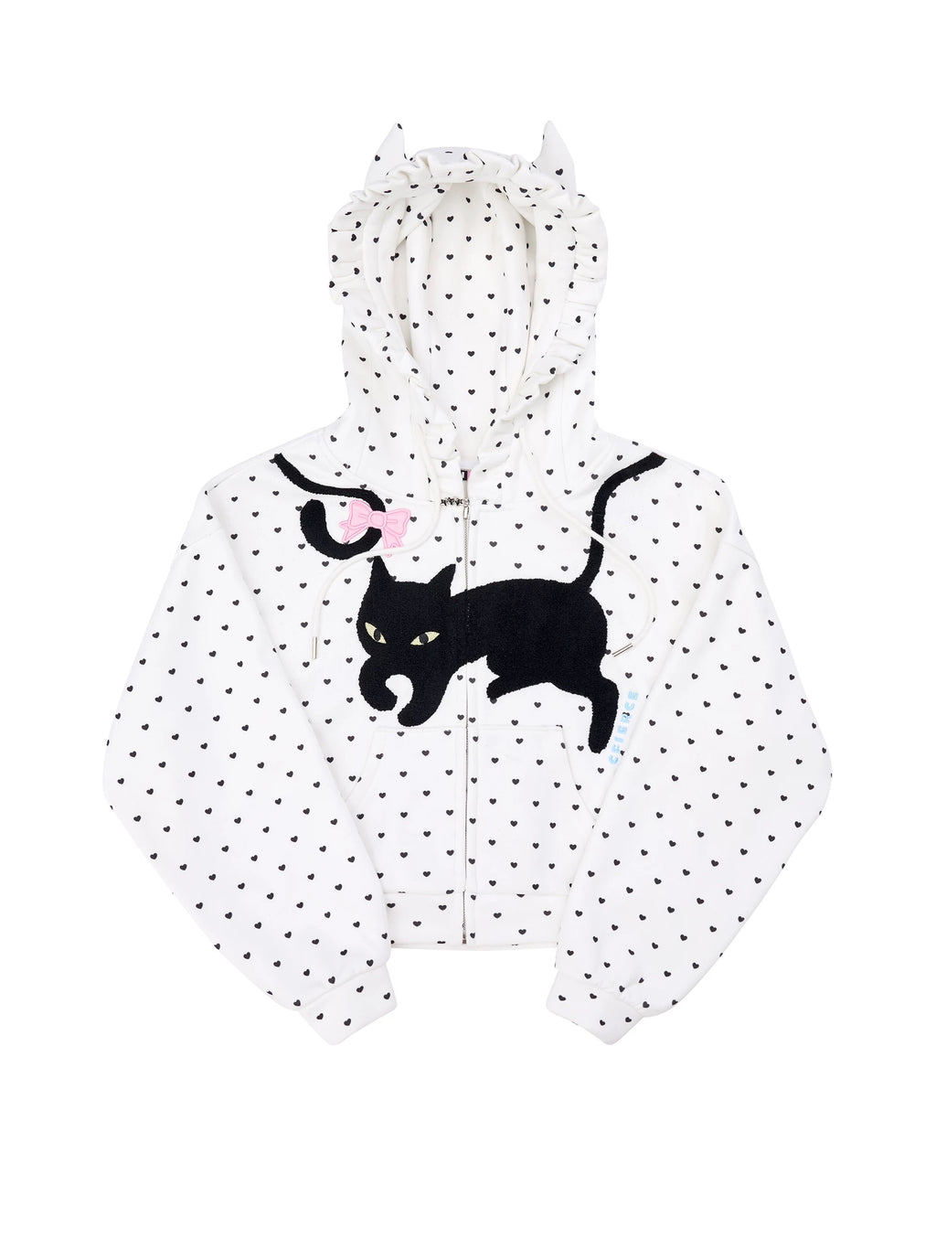 CFIERCE｜Black Cat Embroidery Hoodie