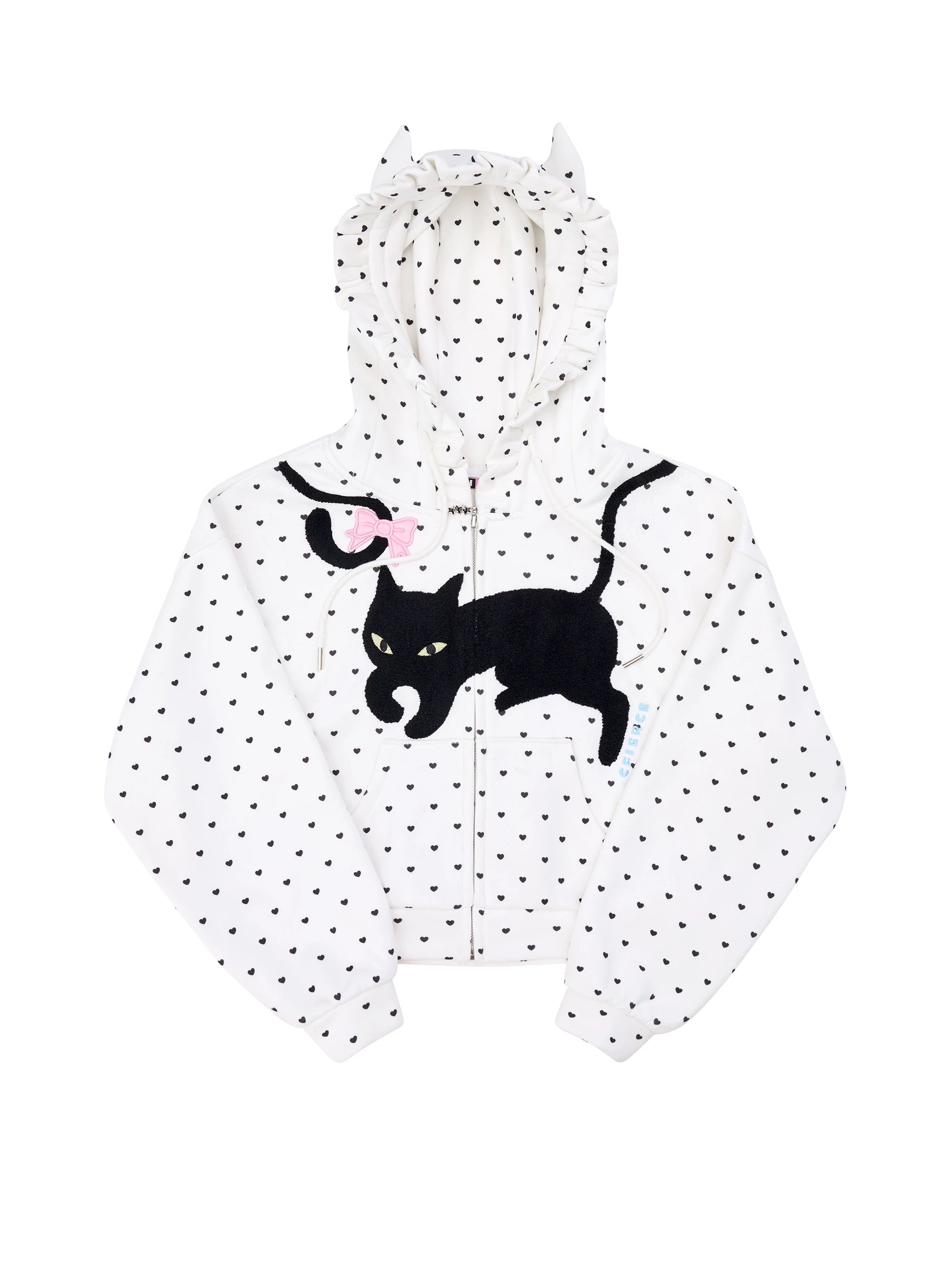 CFIERCE｜Black Cat Embroidery Hoodie