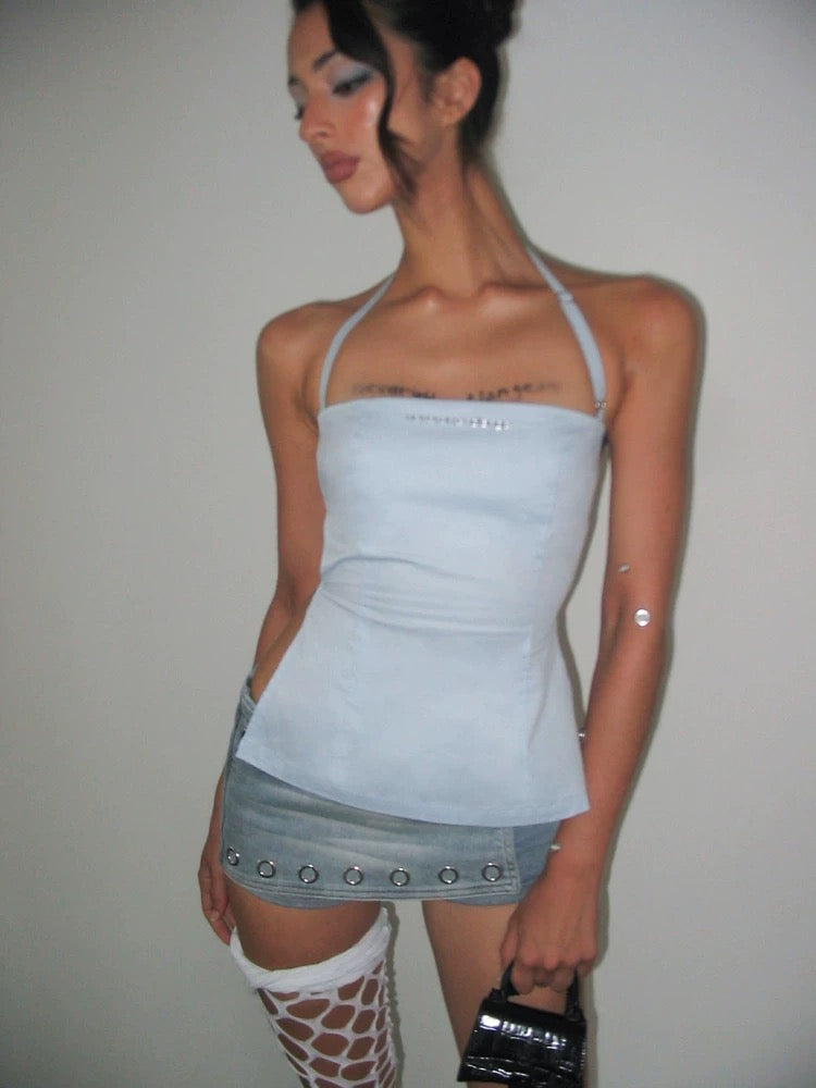 NOLA｜Back Bandage Halter Crop Top