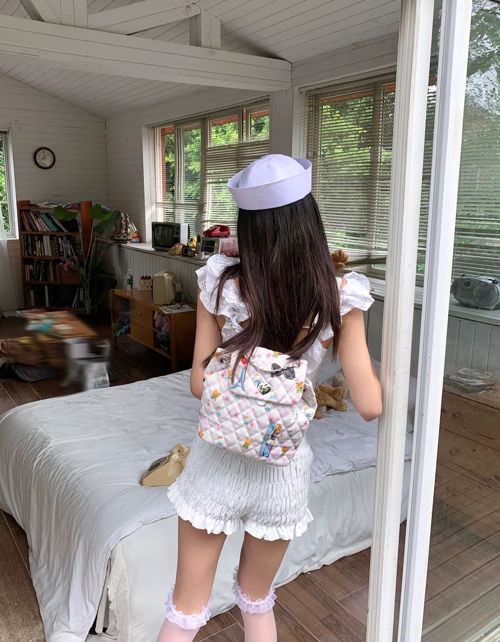 NeonPeachOffice｜Kitty Tweed Backpack