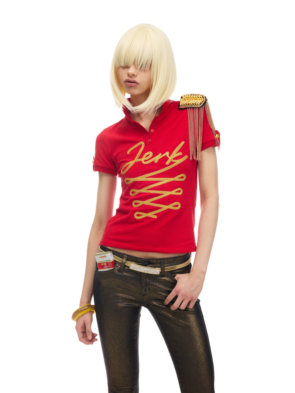 NORGIRA｜JERK Gold Embroidery Polo Tee