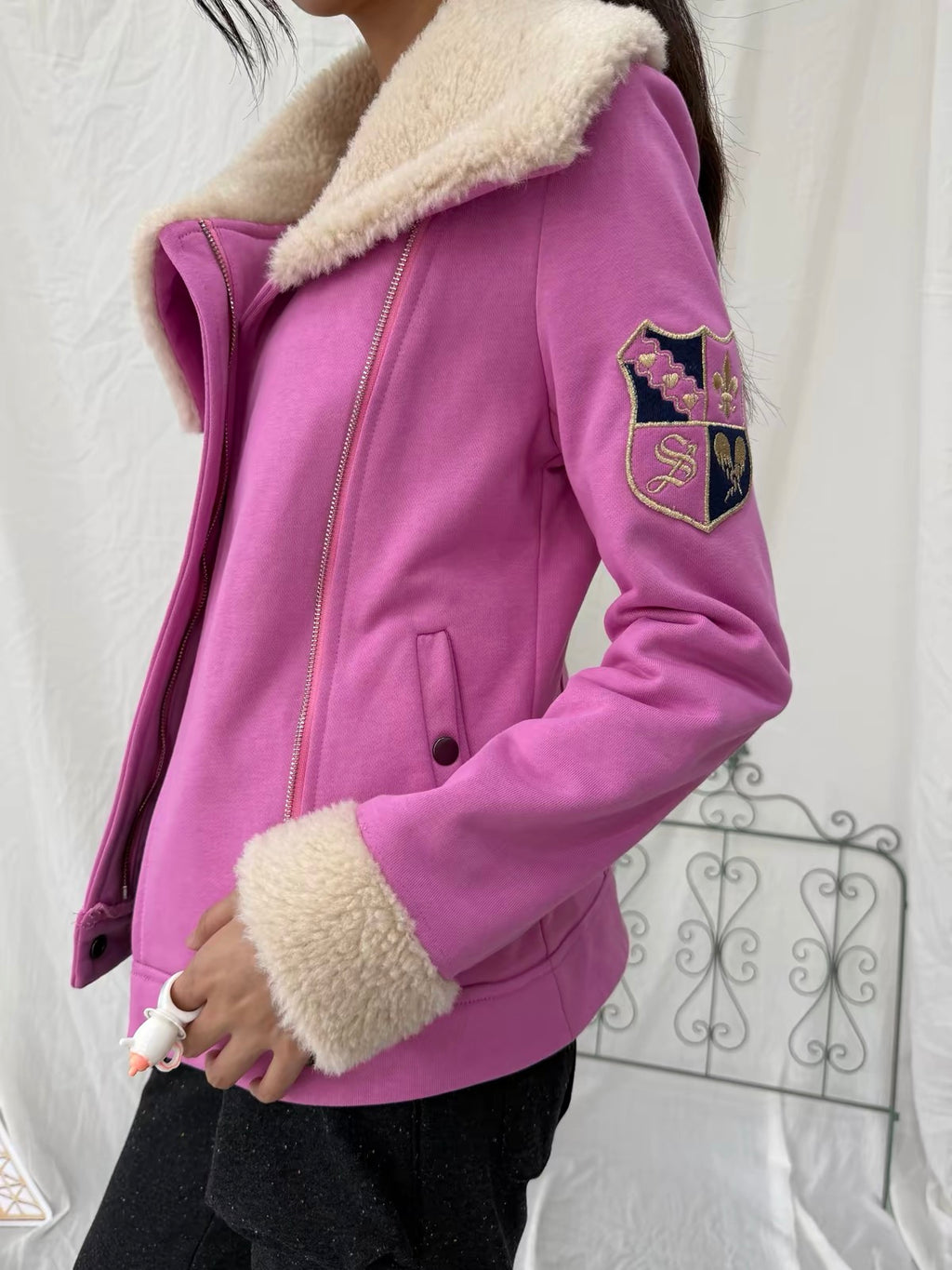 SunnyShell｜Fleece Lined Badge Embroidered Jacket
