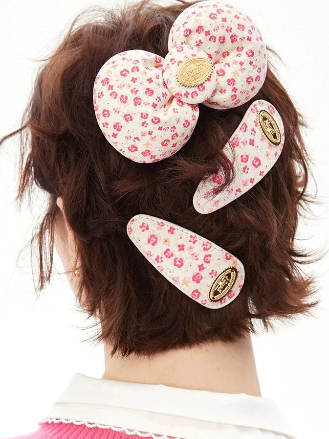NARCII｜Floral Leather Bow Hair Clip