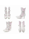 Ooops333｜Zebra Pointed-Toe Buckle Boots