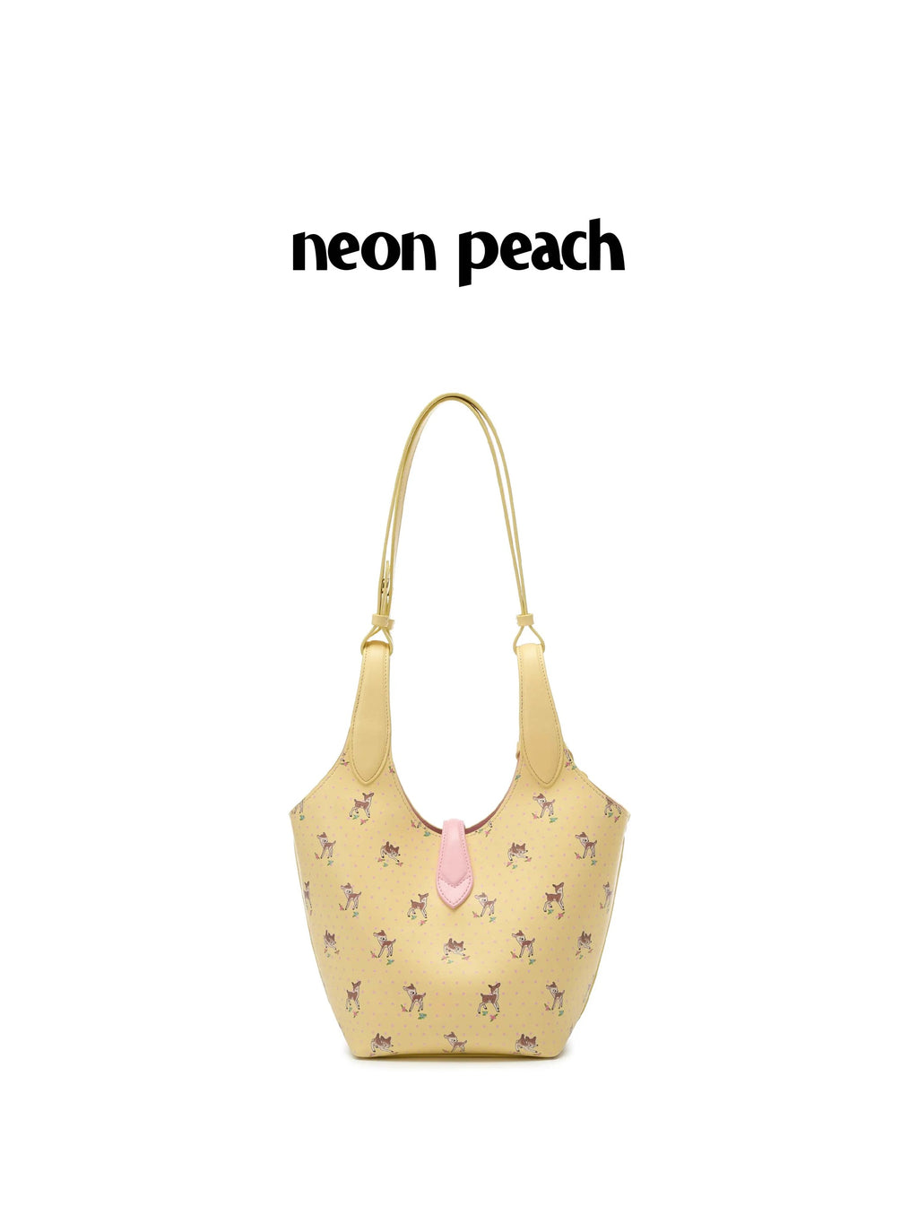 NeonPeachOffice｜Polka Dot Ribbon Deer Basket Bag