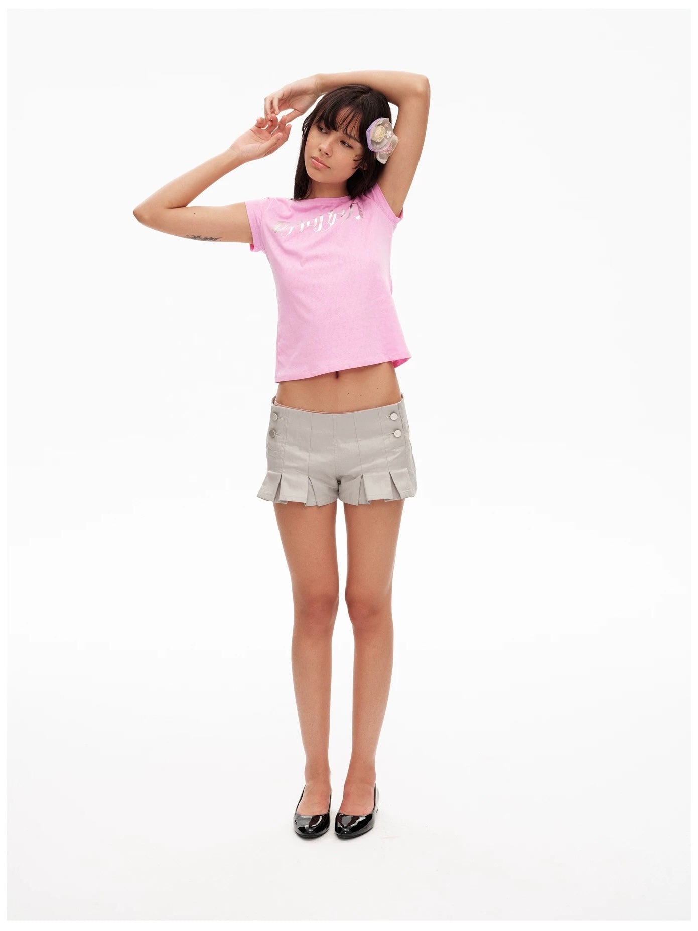 9266studio｜Y2K Print Fitted Short Sleeve T-Shirt