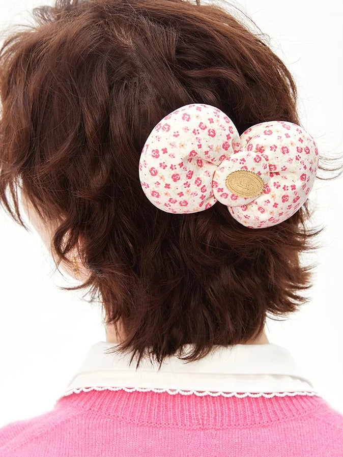 NARCII｜Floral Leather Bow Hair Clip