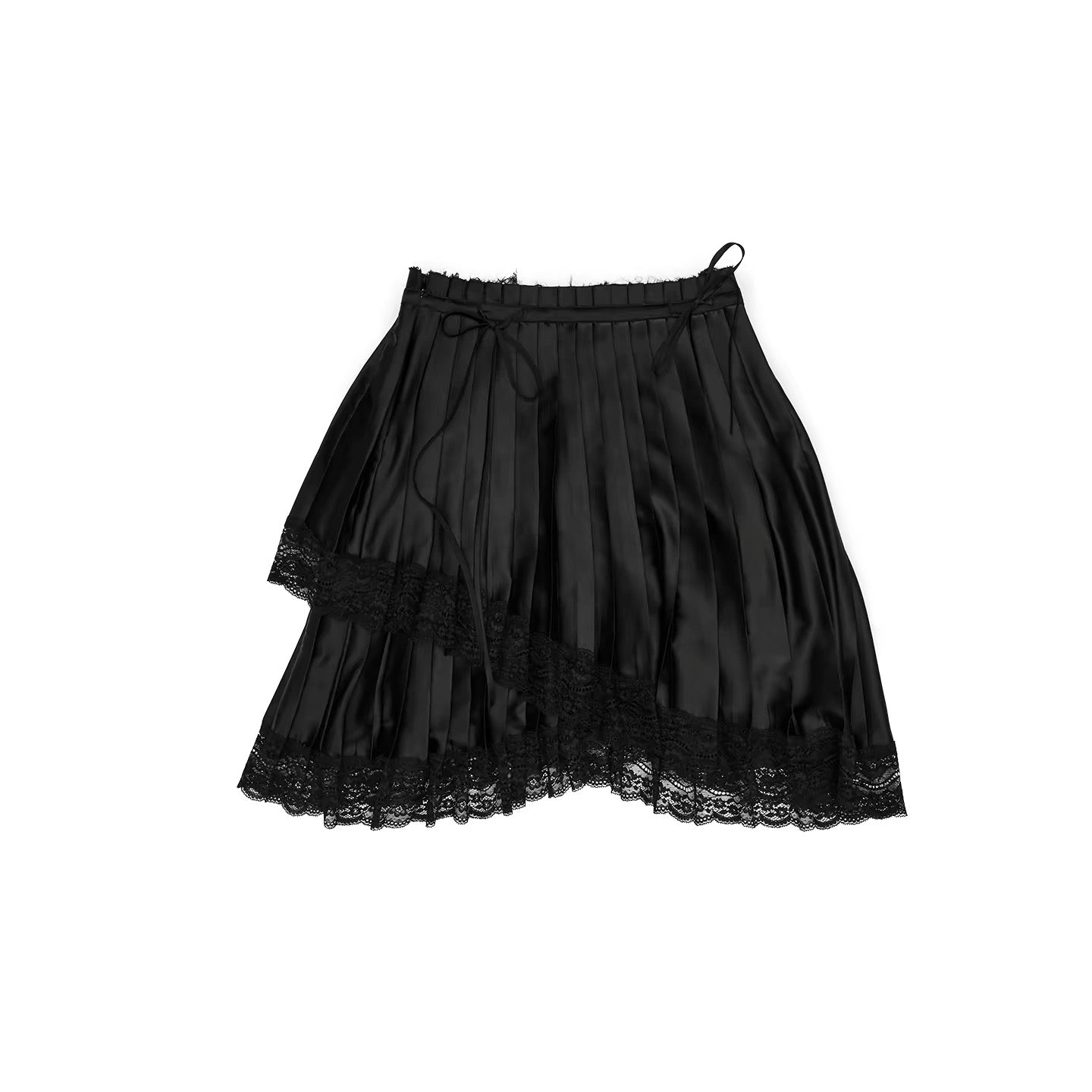 1JINNSTUDIO｜Satin Lace Drawstring Skirt