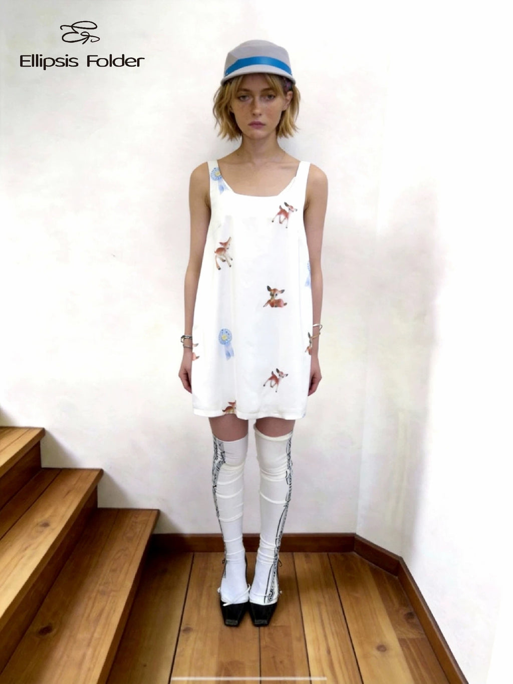 EllipsisFolder｜ Deer Print Satin Slip Dress