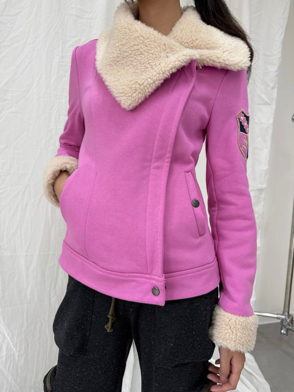 SunnyShell｜Fleece Lined Badge Embroidered Jacket