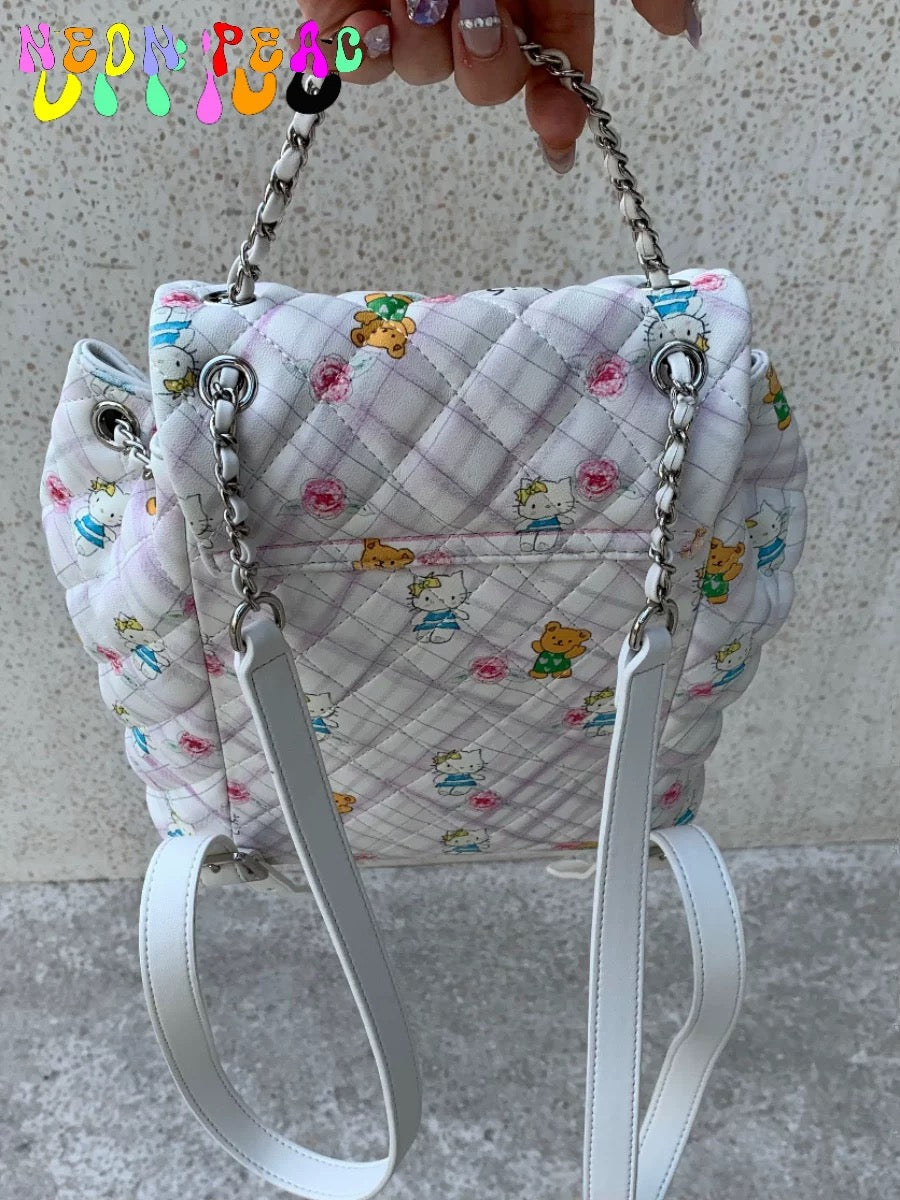 NeonPeachOffice｜Kitty Tweed Backpack