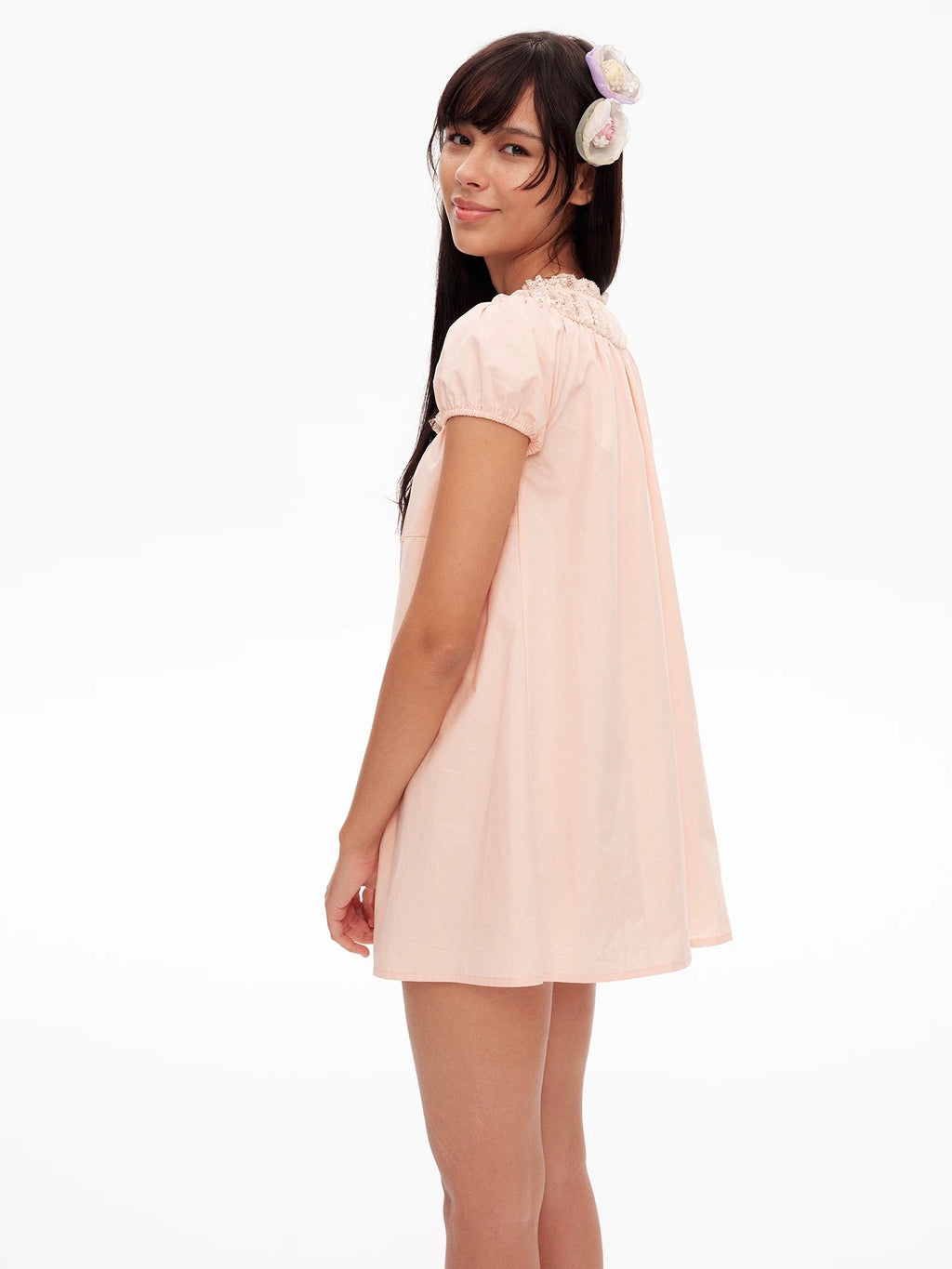 9266studio｜French Lace Square Neck Puff Sleeve Dress