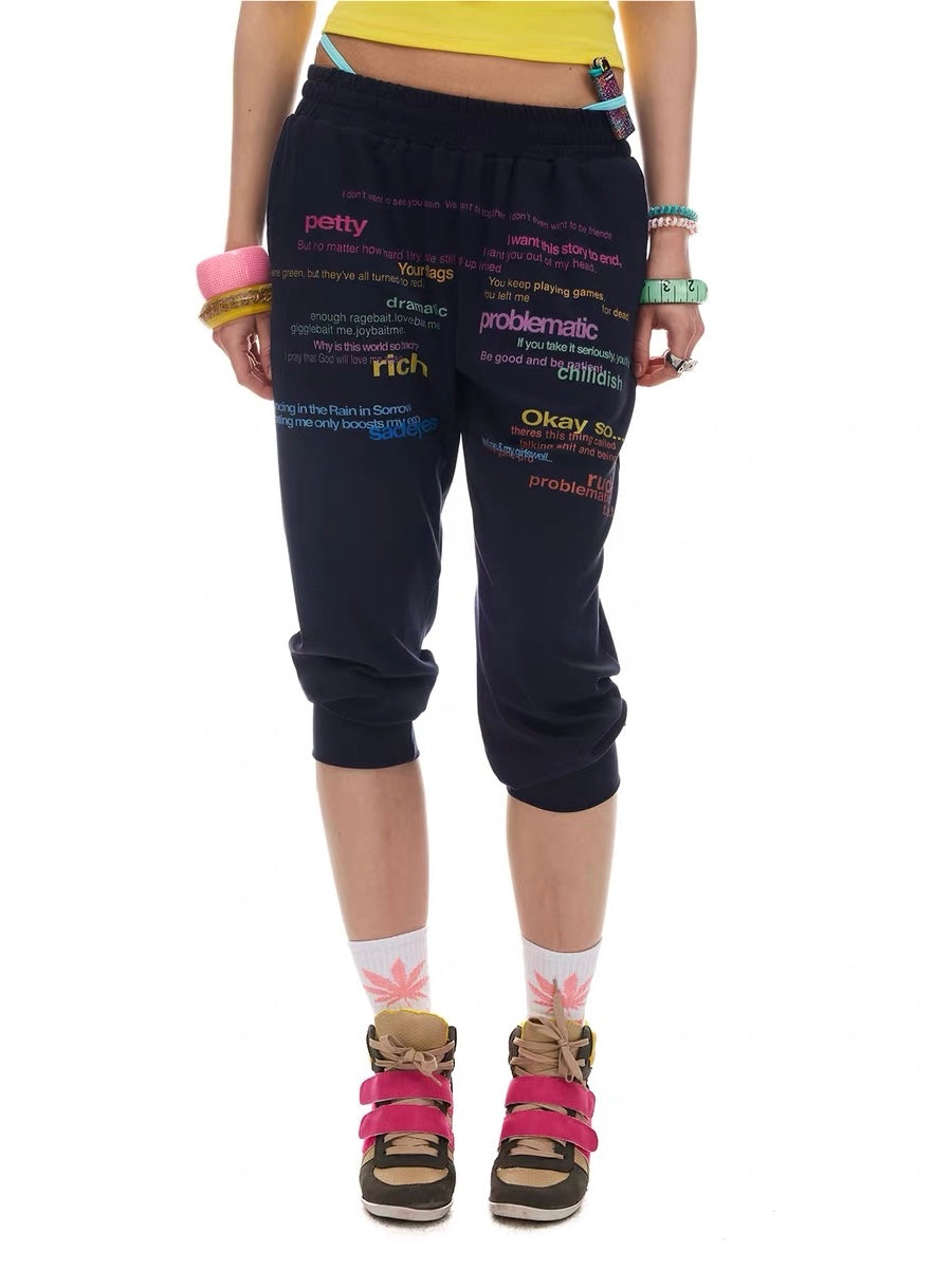 NORGIRA｜Logo Drawstring Cropped Joggers