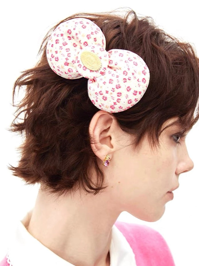 NARCII｜Floral Leather Bow Hair Clip