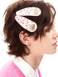 NARCII｜Rose Floral Leather Teardrop Clip