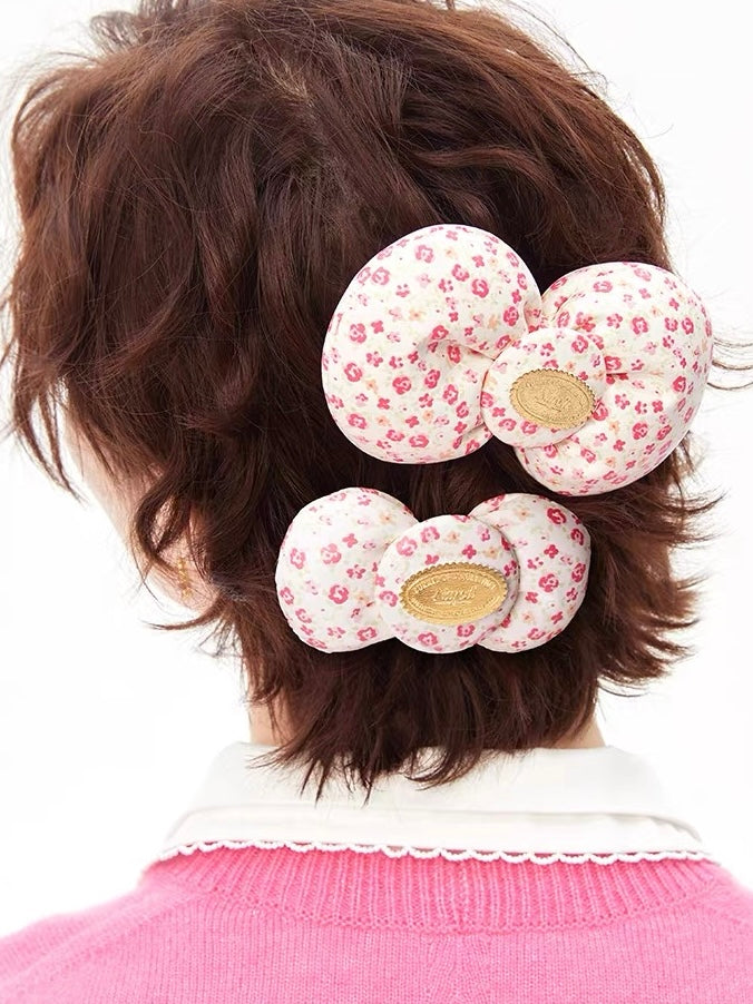 NARCII｜Floral Leather Bow Hair Clip