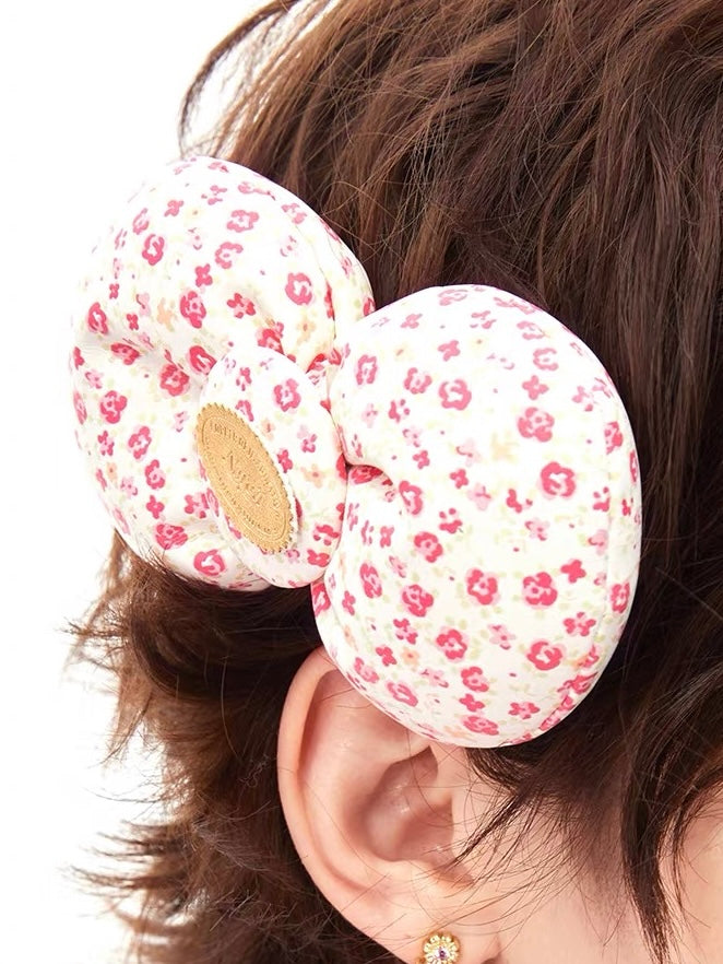 NARCII｜Floral Leather Bow Hair Clip