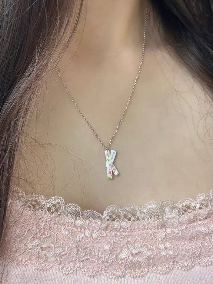NARCII｜Floral Bow Enamel Necklace