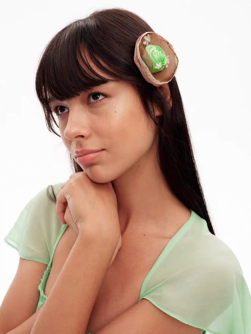 9266studio｜Organza Rose Hair Clip