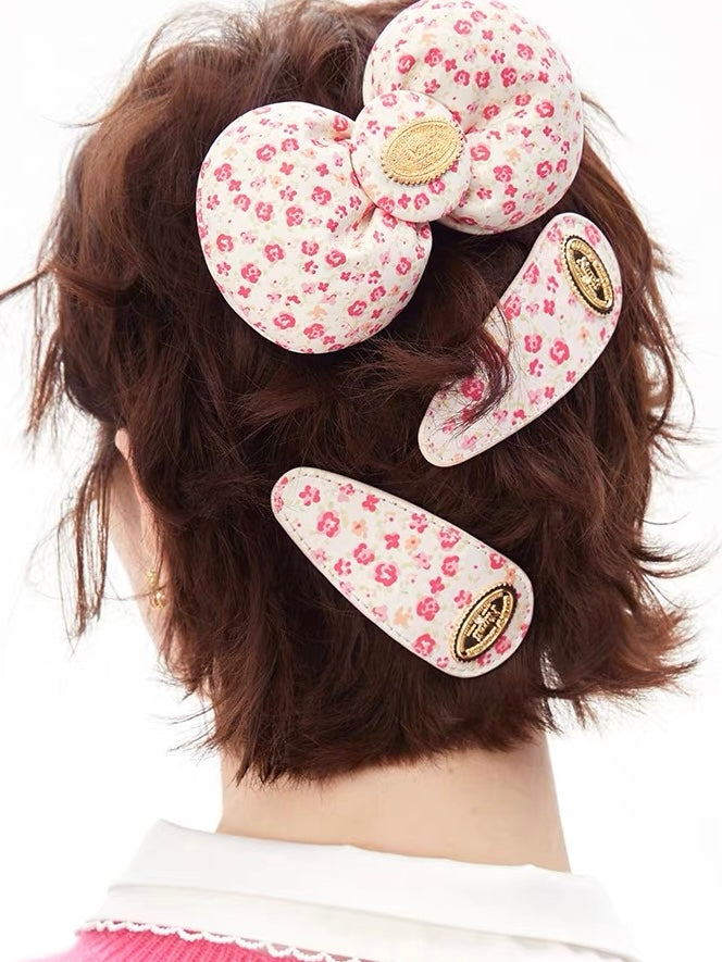 NARCII｜Floral Leather Bow Hair Clip