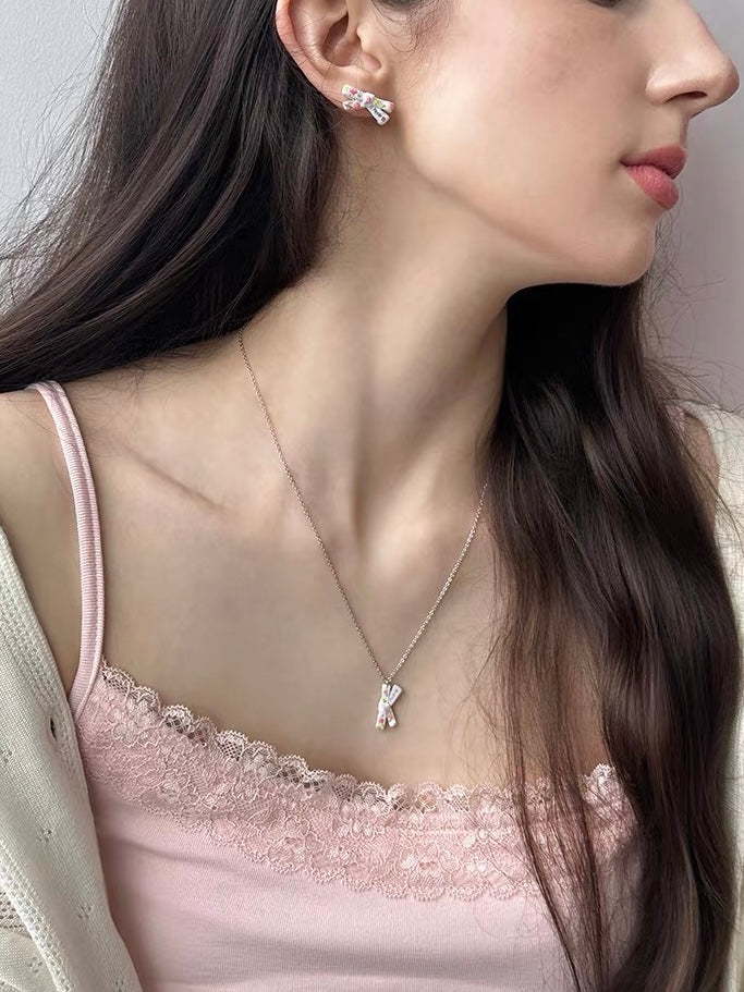 NARCII｜Floral Bow Enamel Necklace