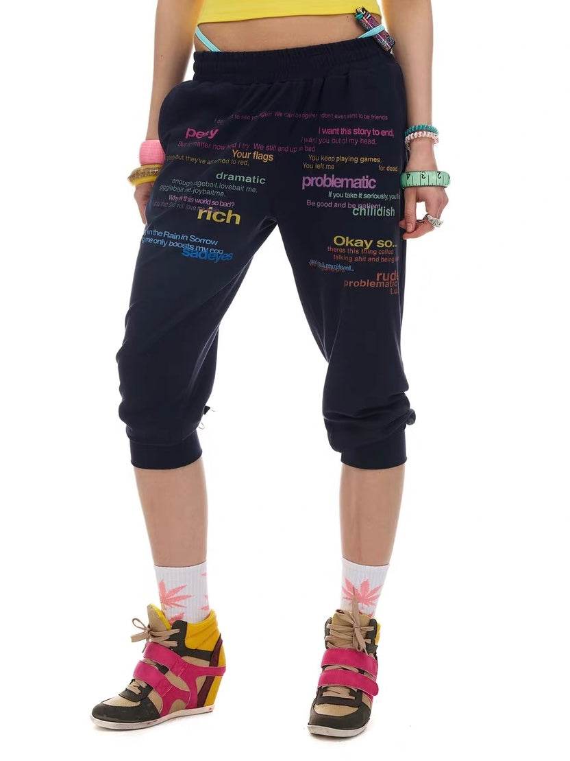 NORGIRA｜Logo Drawstring Cropped Joggers