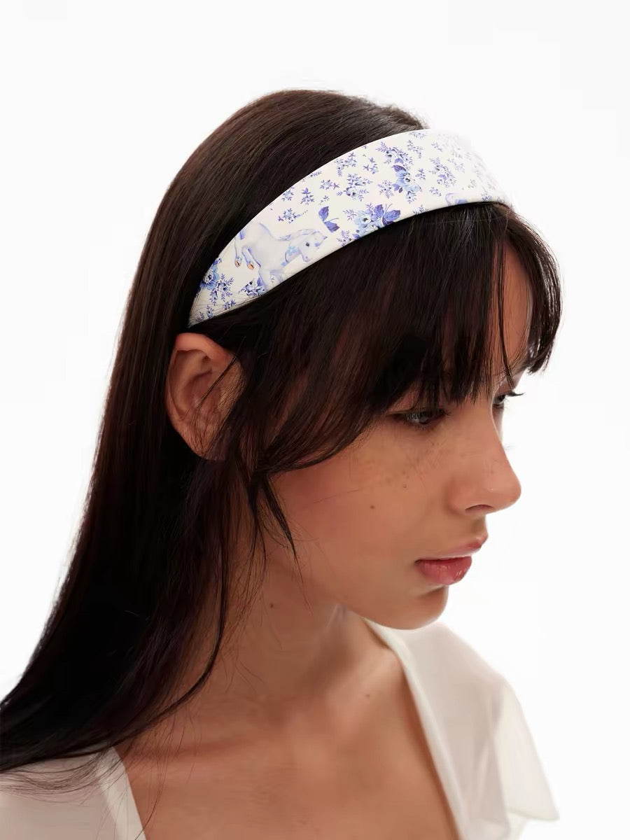 9266studio｜Blue Porcelain Wide Headband