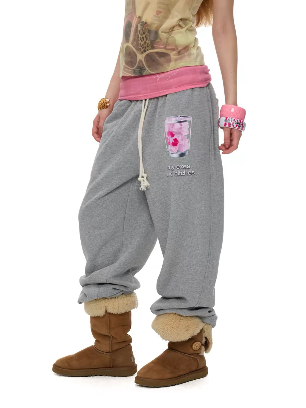 NORGIRA｜TRASH Graphic Drawstring Joggers