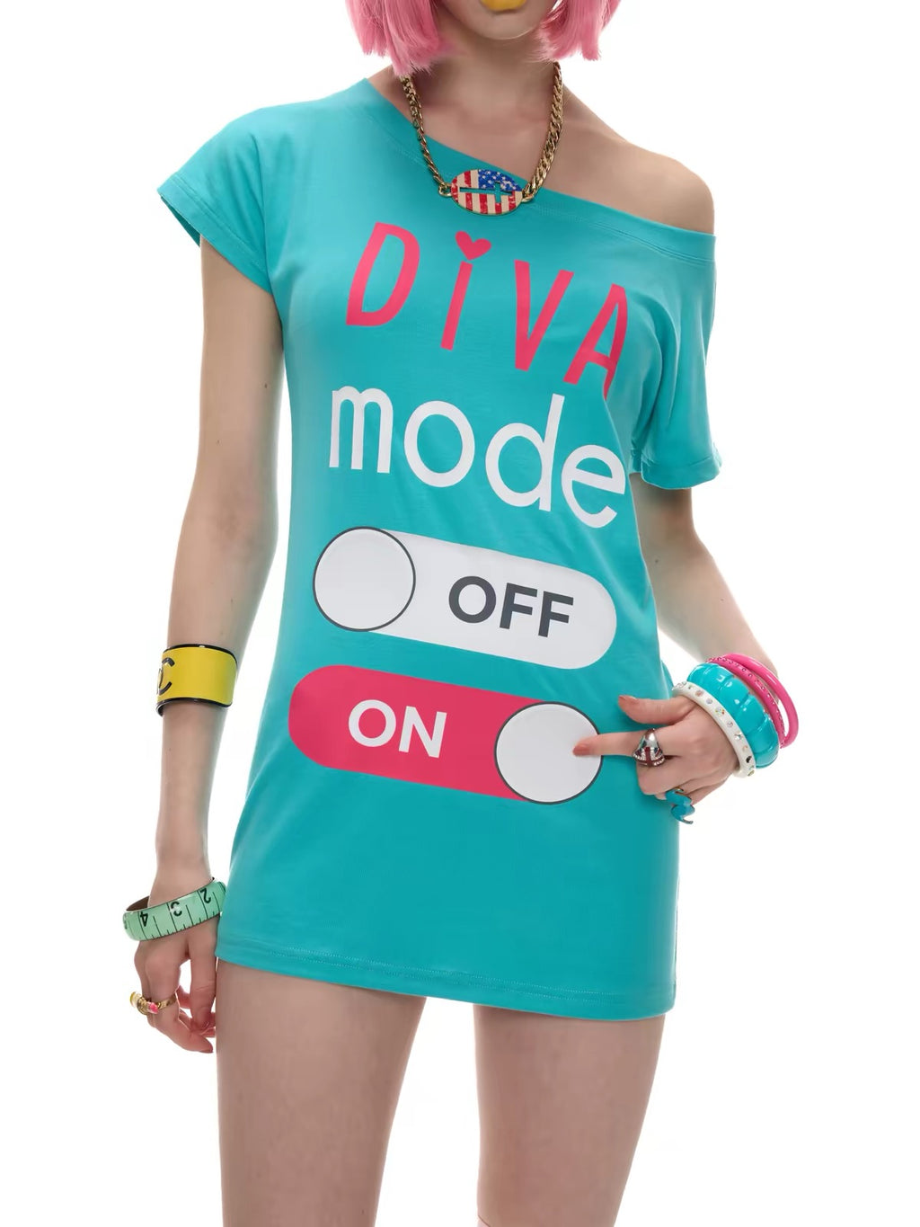NORGIRA｜Switch Mode Contrast One-Shoulder Tee
