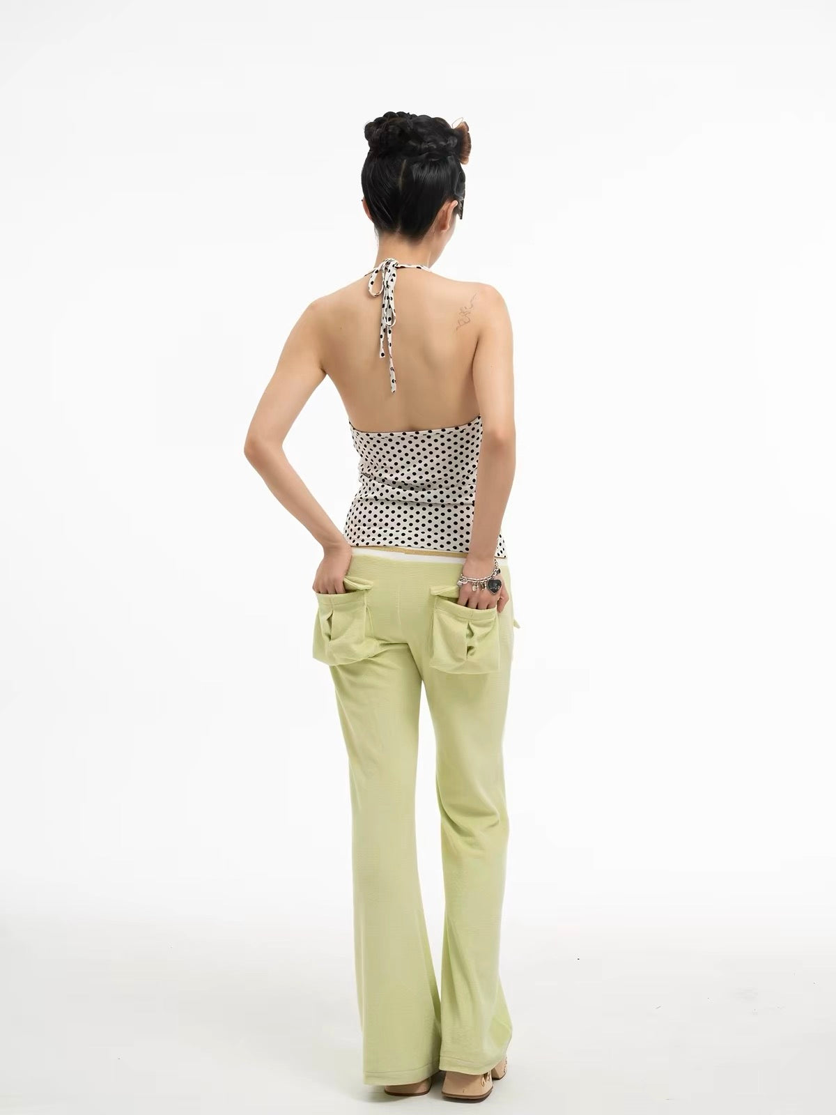Sunny Shell｜Zipper Bag Bell-Bottom Towel Pants