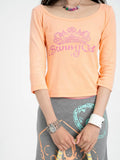 Sunny Shell｜Y2K Crown Graphic Raglan Tee