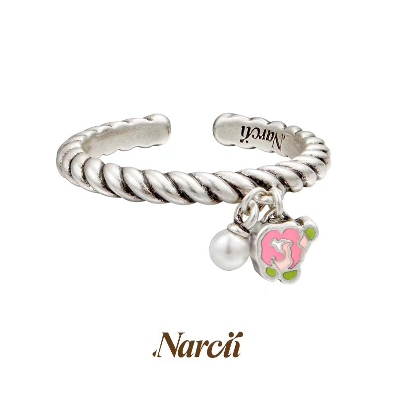 NARCII｜Rose Floral Stacking Enamel Ring