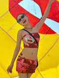 Room SERVICE｜Red Logo Bandeau Bikini Set