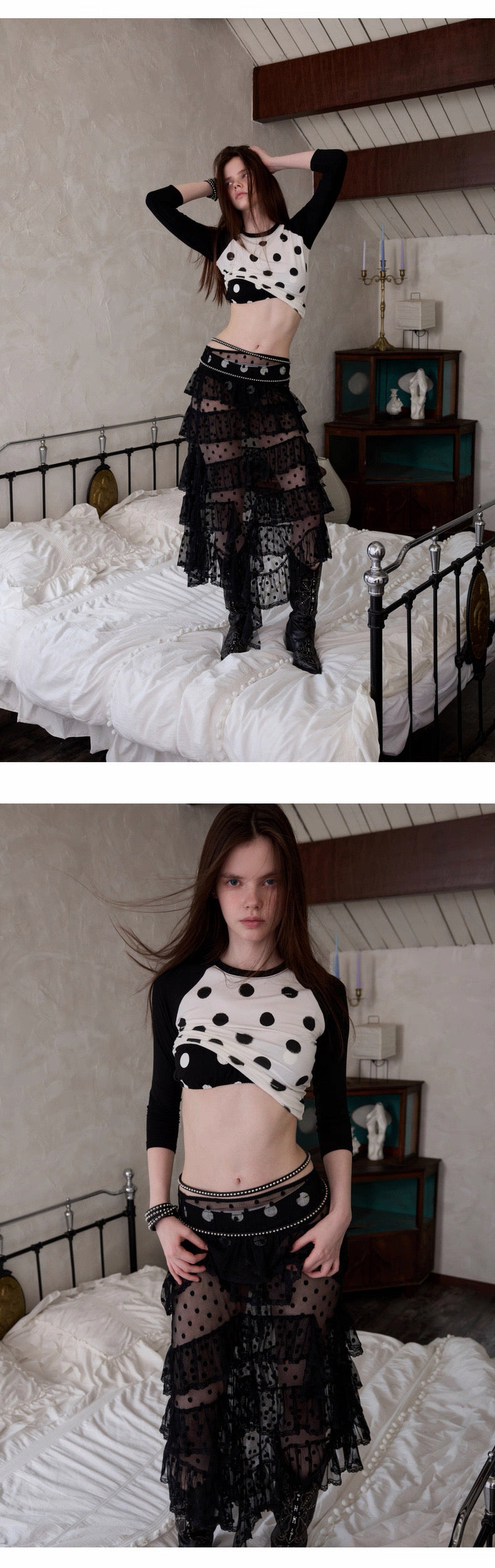 1JINNSTUDIO｜Polka dot maxi dress