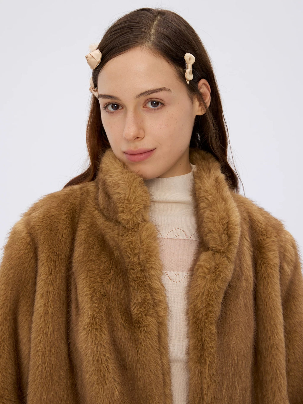 9266studio｜25aw Soft faux-fur texture coat