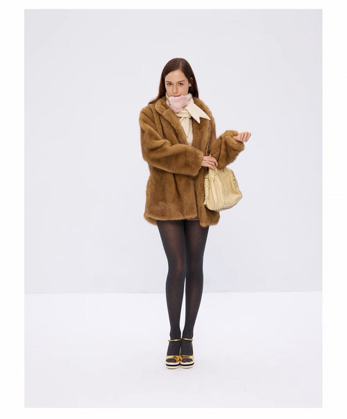 9266studio｜25aw Soft faux-fur texture coat
