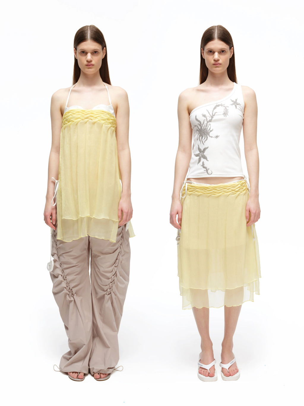 Room SERVICE｜Convertible Pleated Silk Crepe Skirt