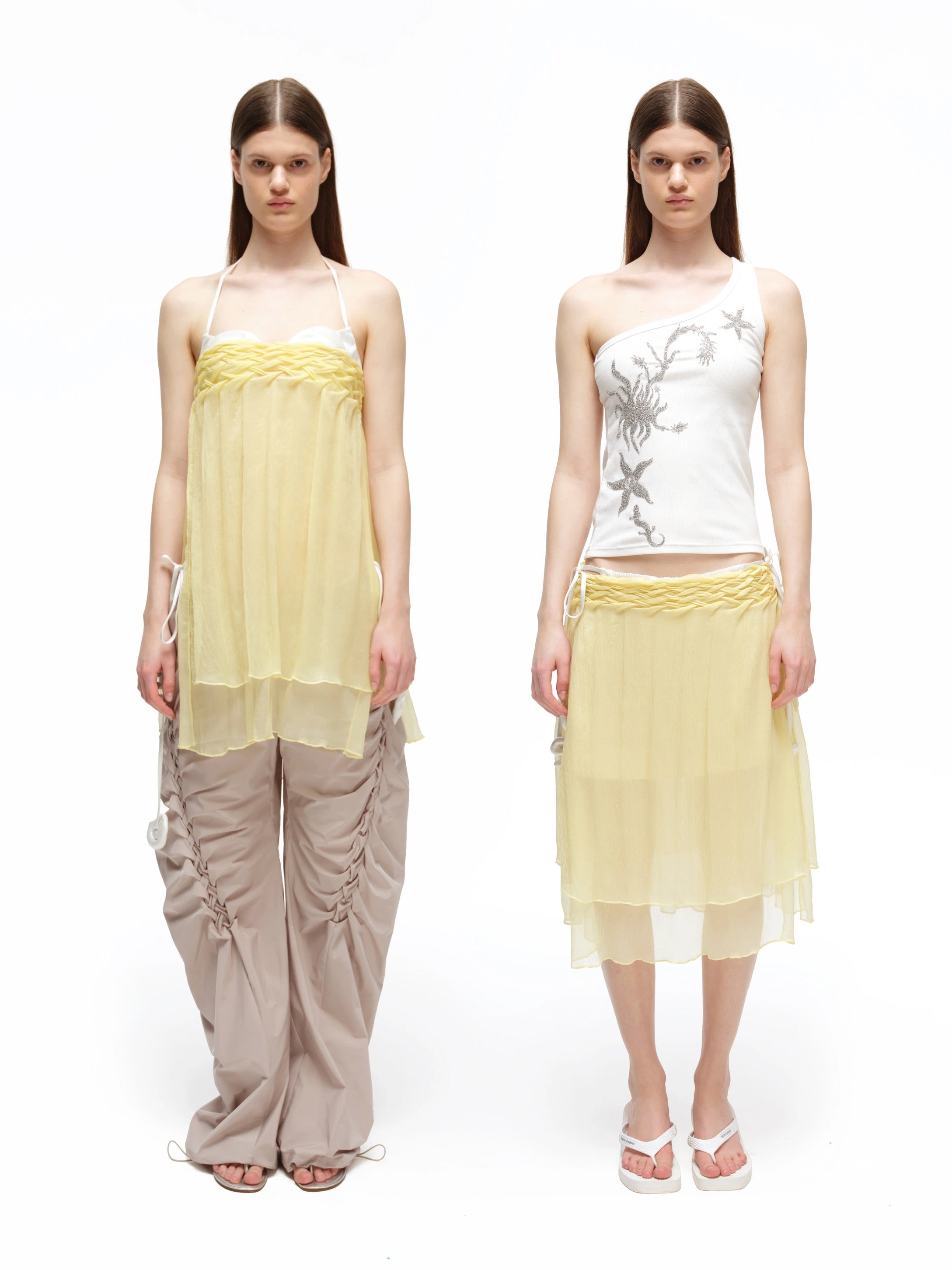 Room SERVICE｜Convertible Pleated Silk Crepe Skirt