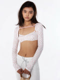 ring a ring｜Lace Floral Bow Bustier Top