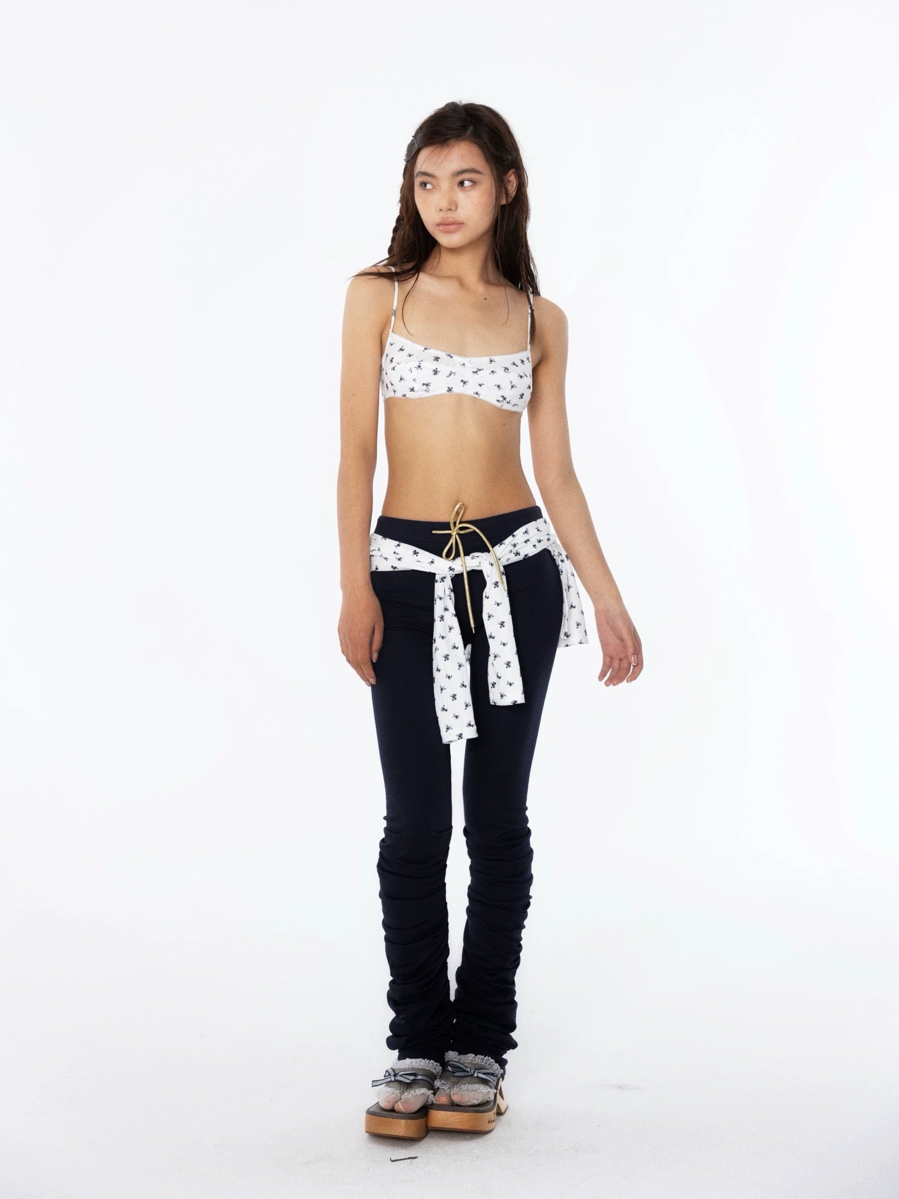 ring a ring｜Lace Floral Bow Bustier Top